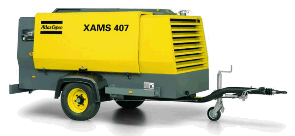 Дизельный компрессор Atlas Copco XAMS 407 CD на шасси